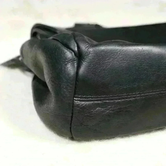 GIANI BERNINI Black Leather Crossbody Medium Purse Triple Compartment Envelope - Picture 3 of 14